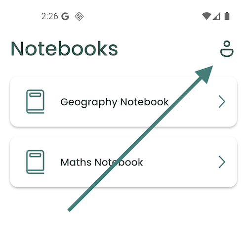 App profile button location