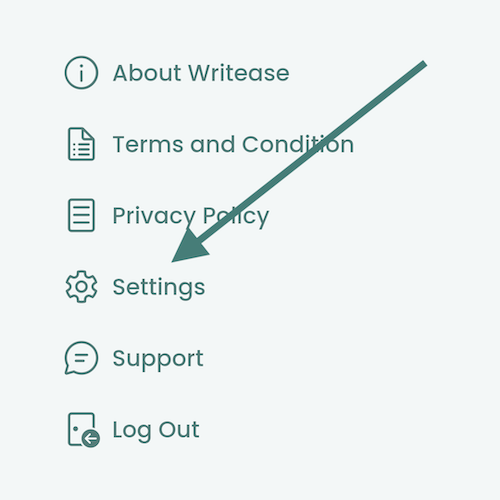 App settings button